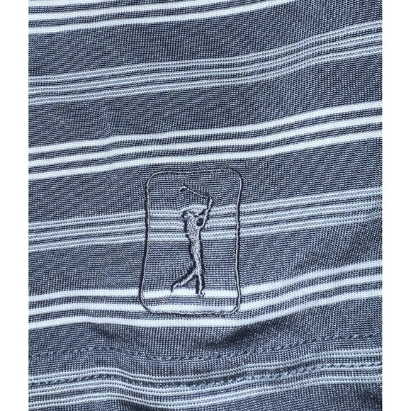 PGA Tour Golf Shirt Size XL Extra Large Polo Gray White Striped - Picture 3 of 11